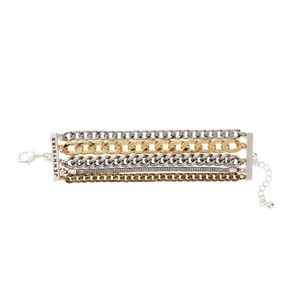 Jenny Bird AUSTIN Cuff Bracelet Stacked Layered Chain Mixed Metal FabFitFun